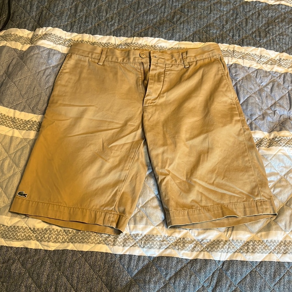 Lacoste khaki colored shorts 30” waist